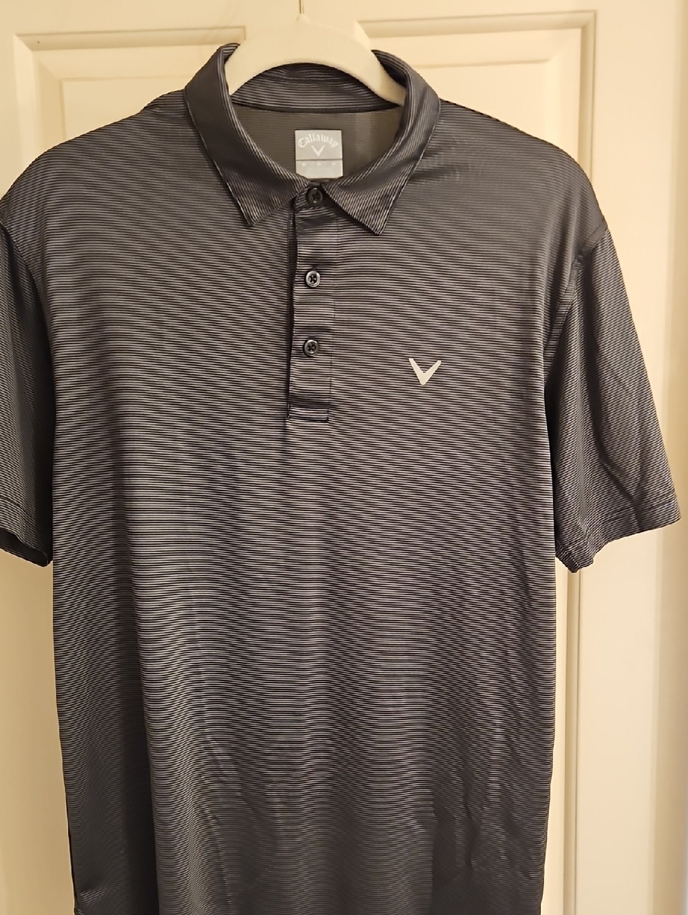 Callaway Men’s Charcoal/Black Striped Performance Polo
